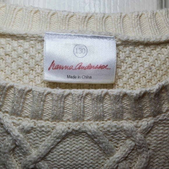 Hanna Andersson size 140 (8) Cable Knit Sweater - Picture 9 of 9
